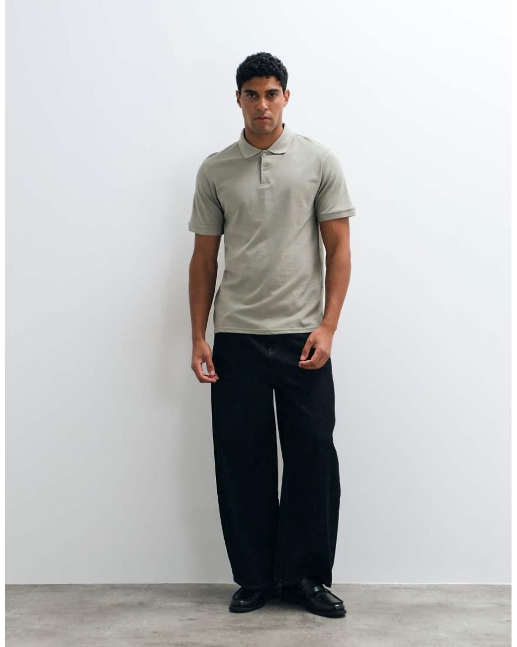 ASOS Gray Essentials Regular Fit Polo for men