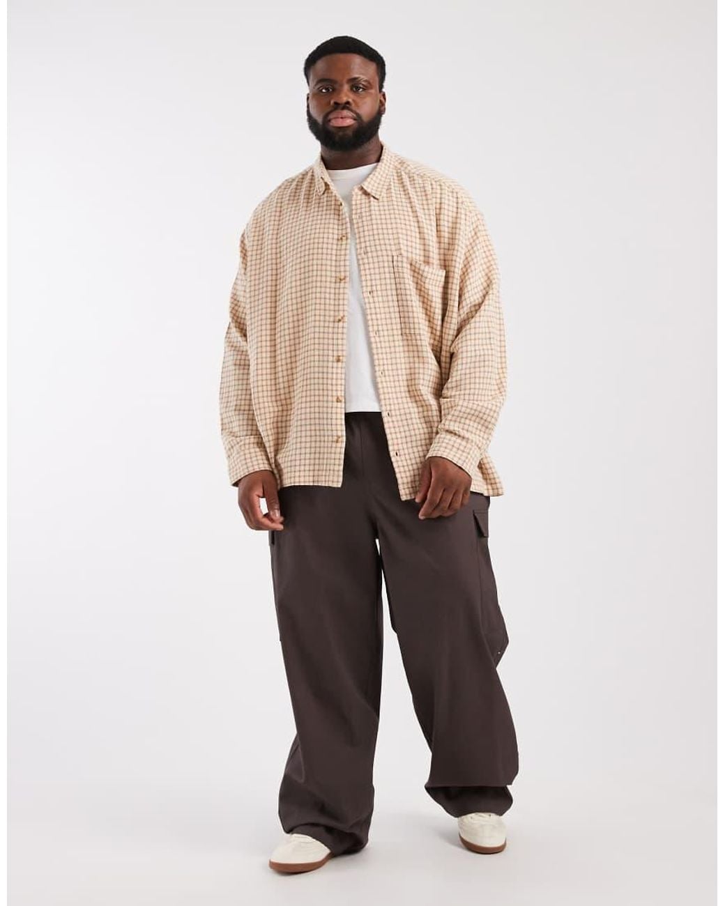 ASOS Brown Baggy Cargo Trousers for men