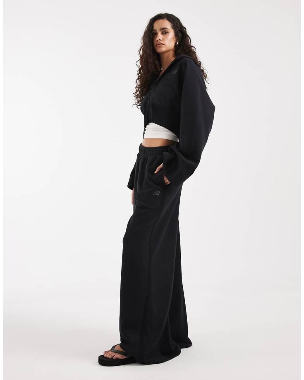 New Balance White Brushed Coastal Fleece Pants