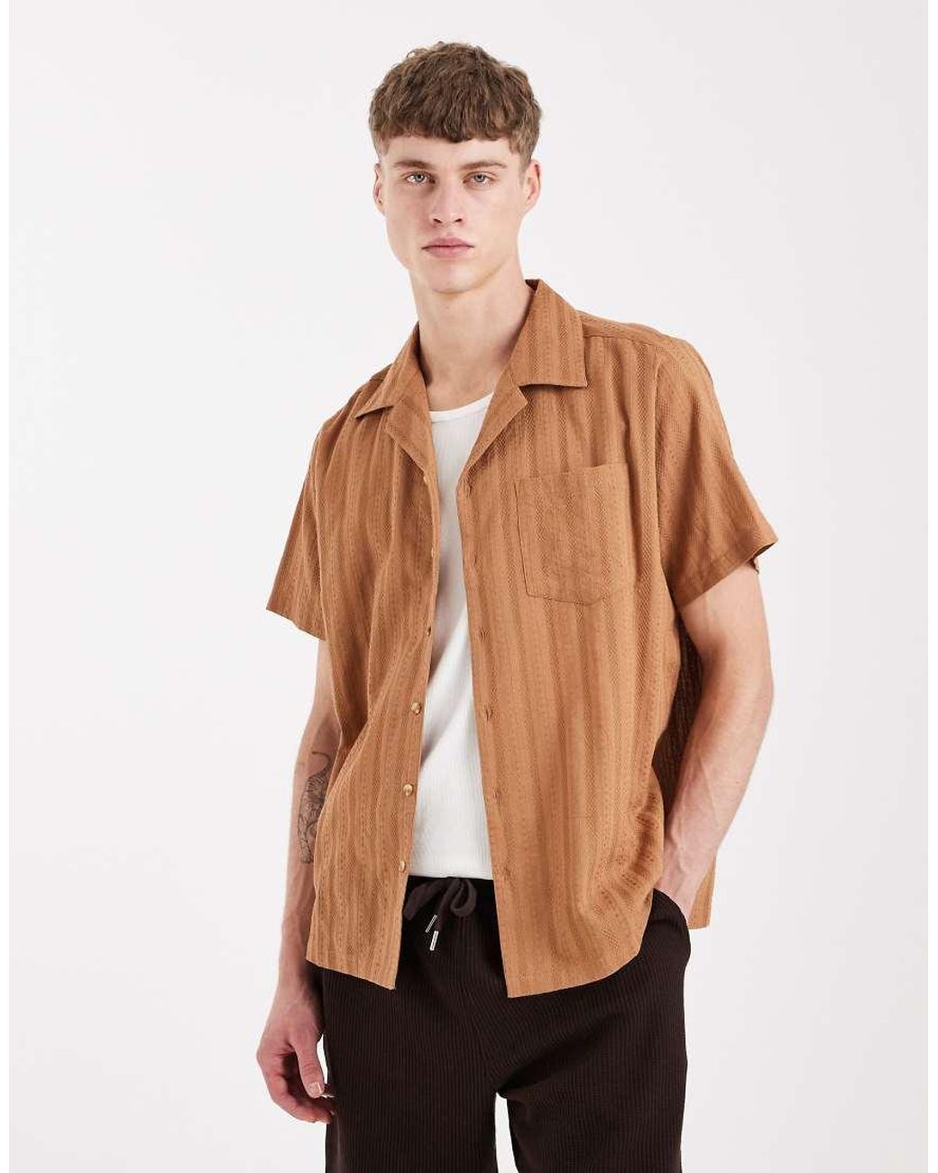 Sol Beach Blue Textured Beach Shirt for men