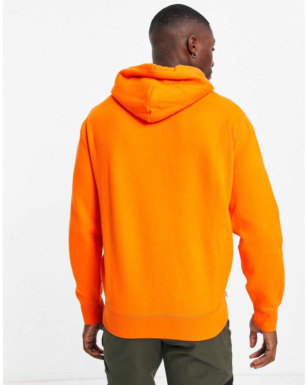 Mens orange top polo hoodie