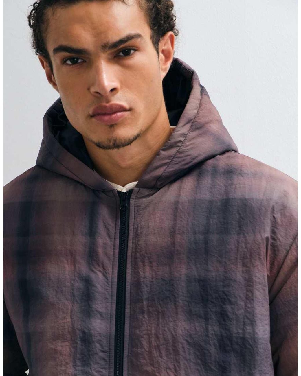 ASOS Black Hooded Puffer Jacket for men