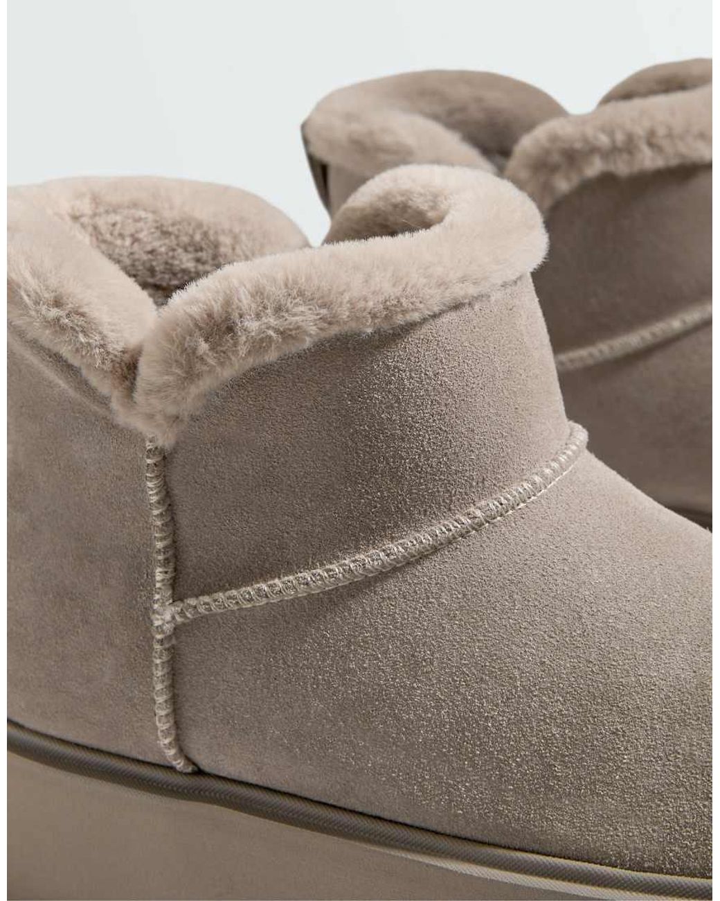 Oysho Gray Eather Platform Boots