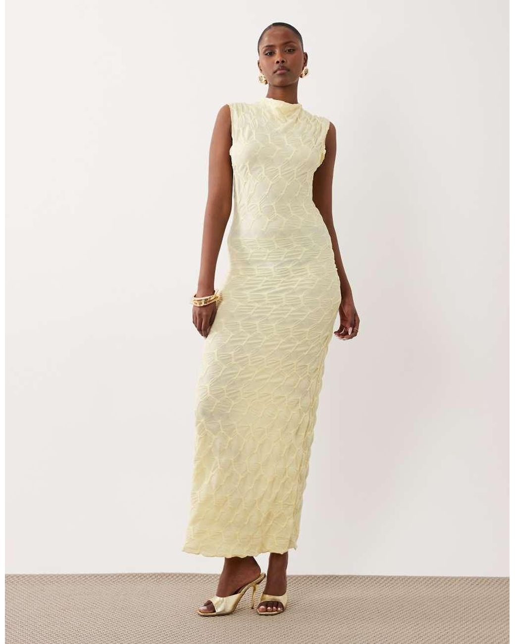 Vila Natural Textured Jersey Maxi Dress