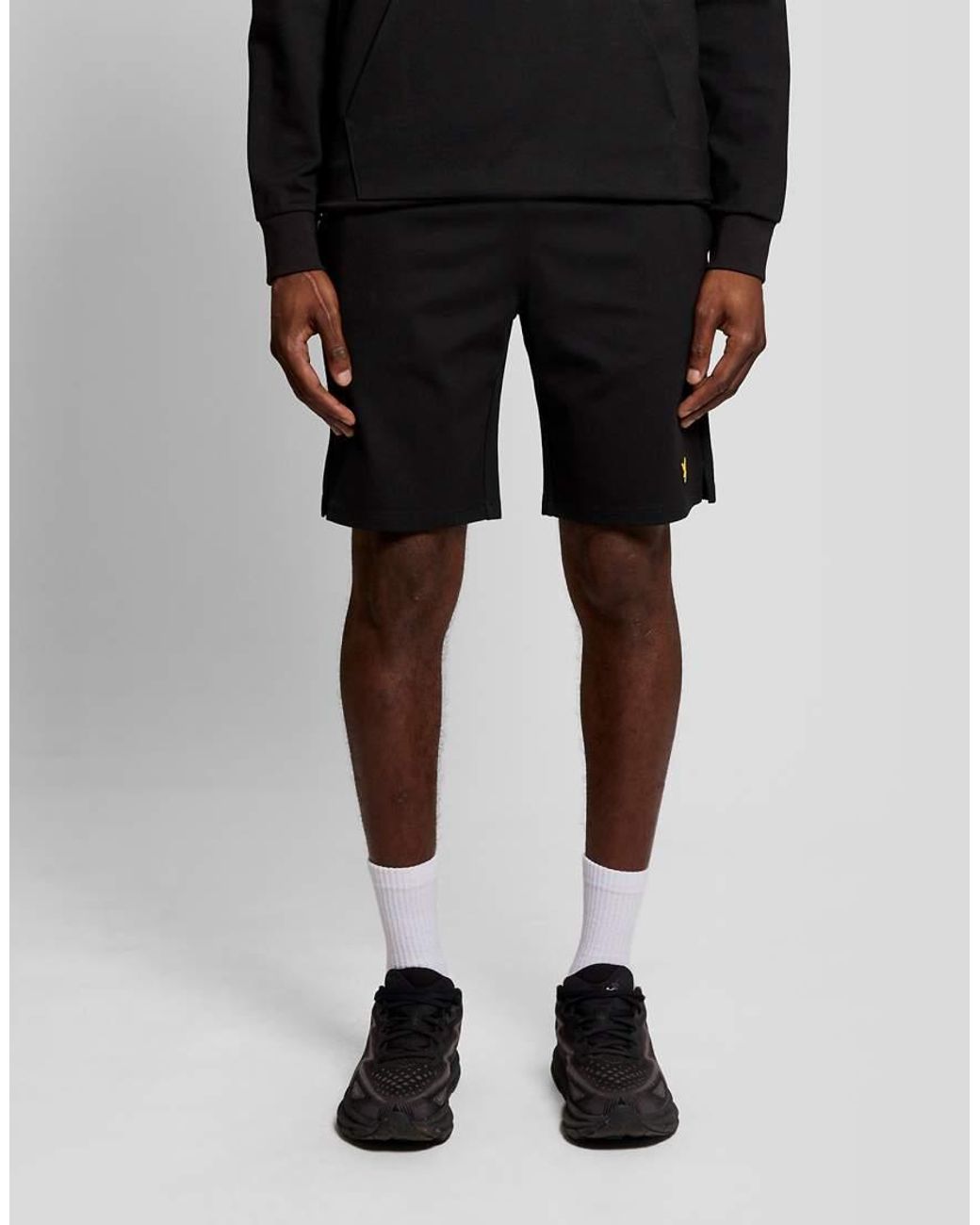 Lyle & Scott Black Mid Layers Fly Fleece Shorts for men