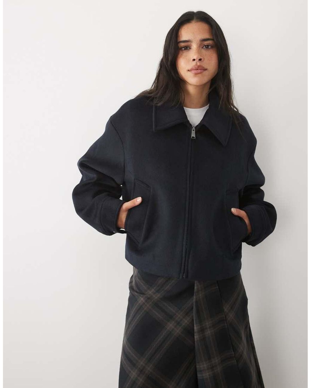 Mango White Bomber Jacket