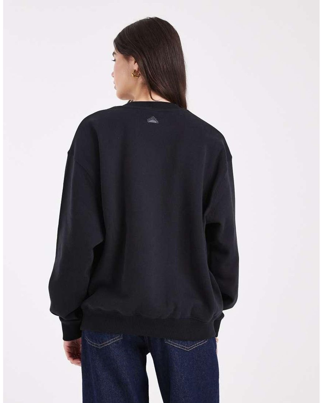 Cotton On Blue Plush Graphic Crew Sweatshirt