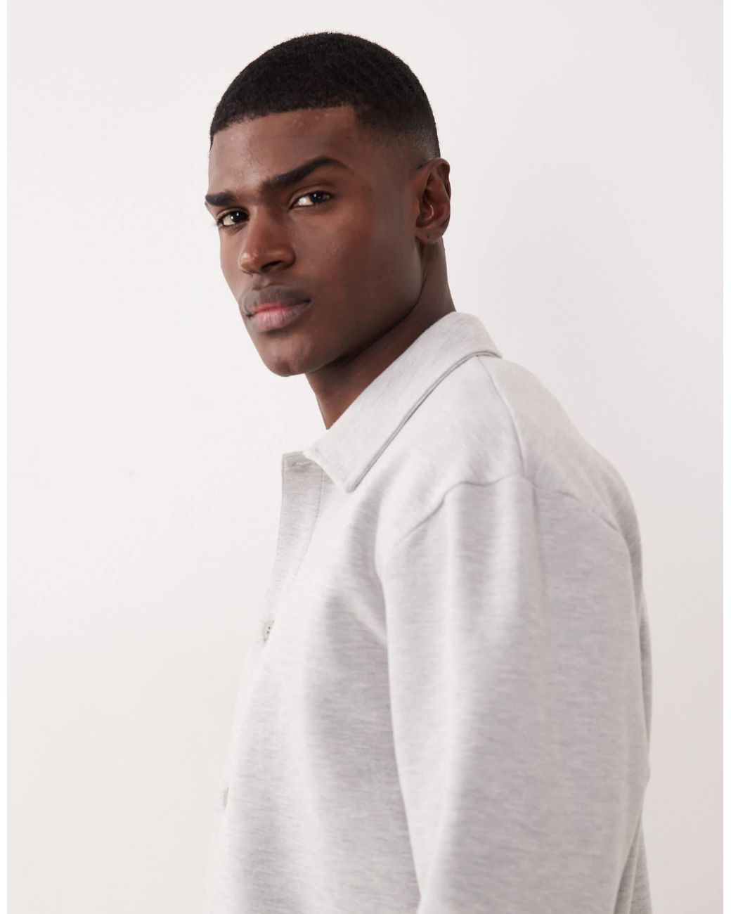 ASOS Gray Relaxed Button Through Jacket for men