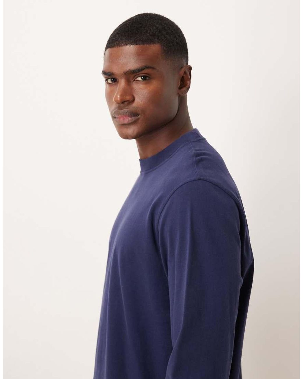 Abercrombie & Fitch Blue Premium Heavyweight Long Sleeve T-Shirt for men