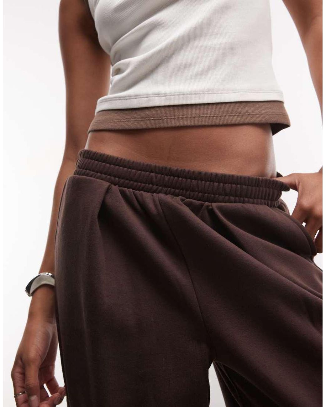 ASOS White Wide Leg Jogger With Pleat