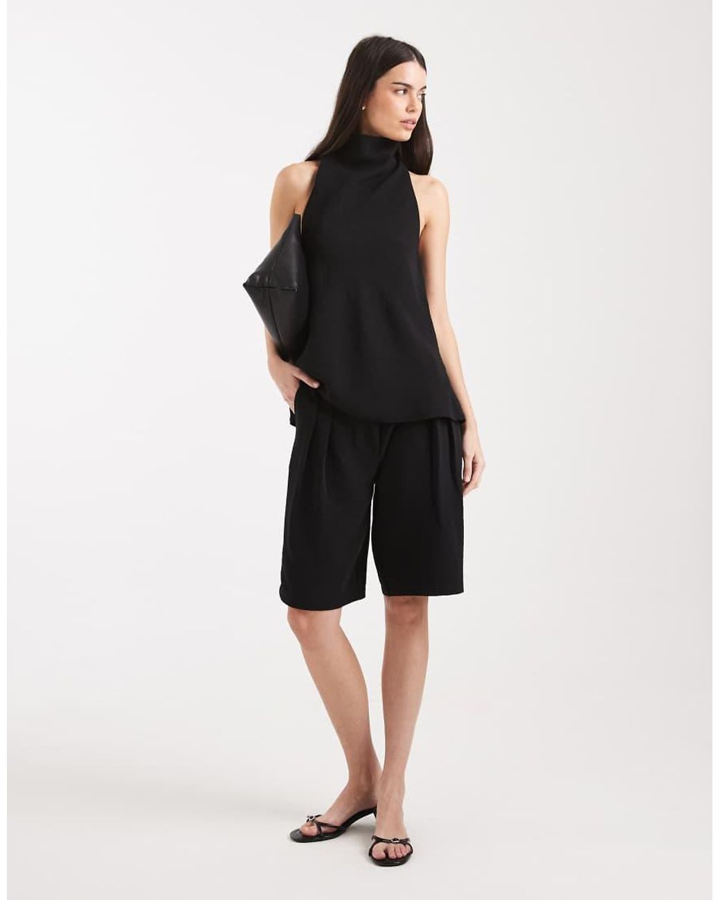 ASOS Black Tailored Longline Bermuda Shorts