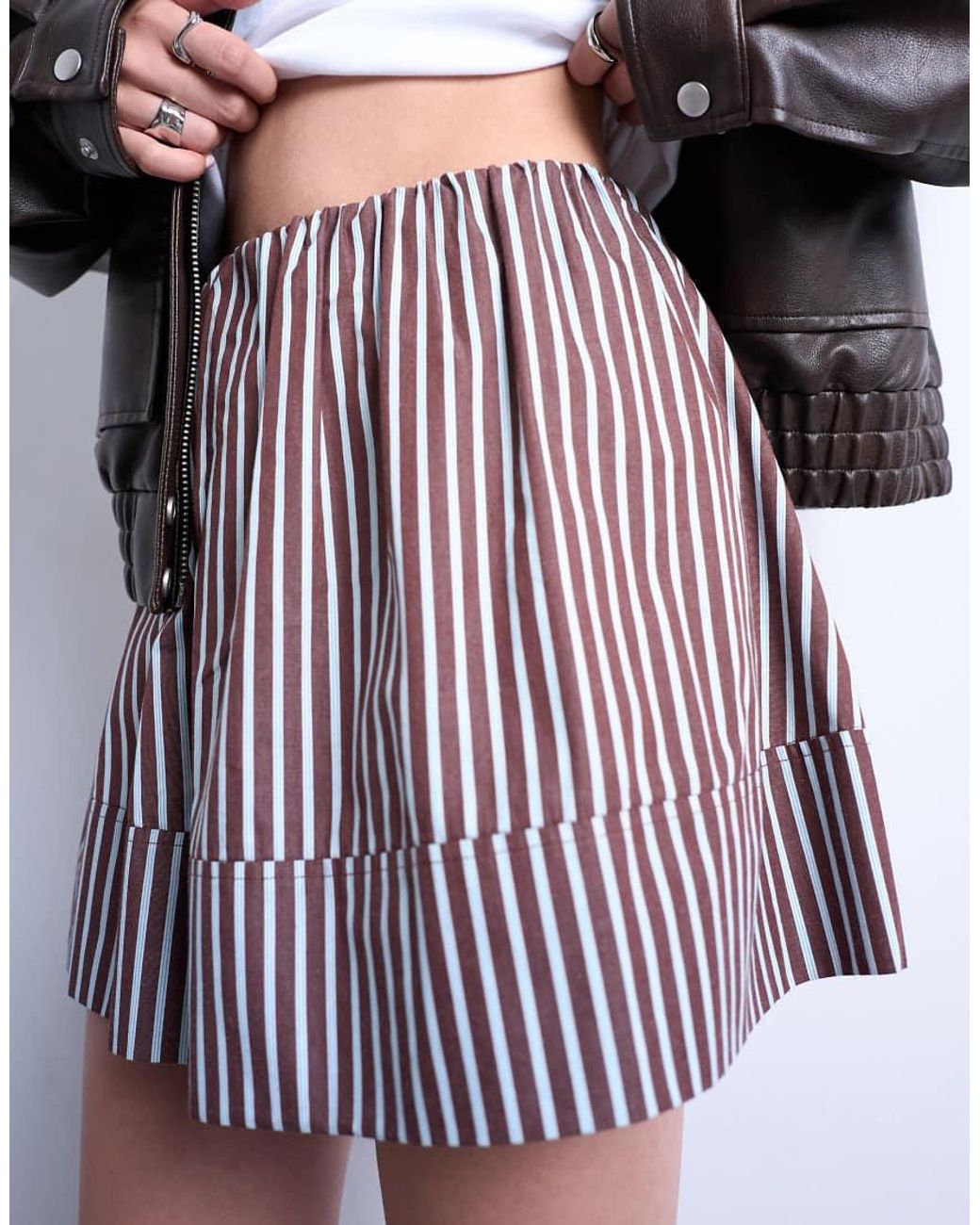 TOPSHOP White Mini Poplin Skirt
