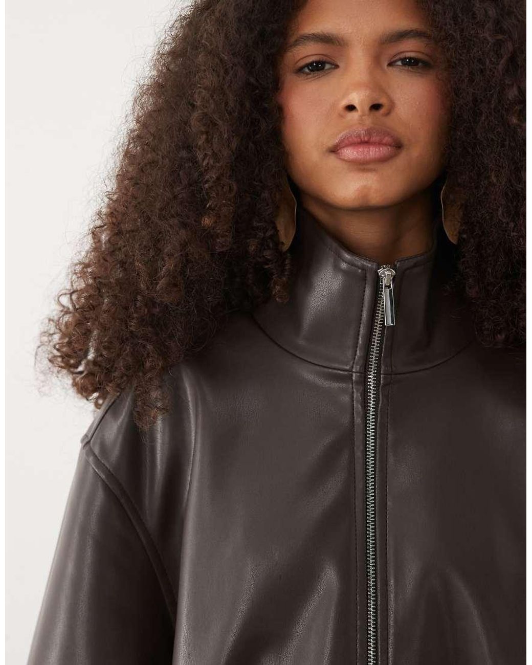 Forever New Black Faux Leather Bomber