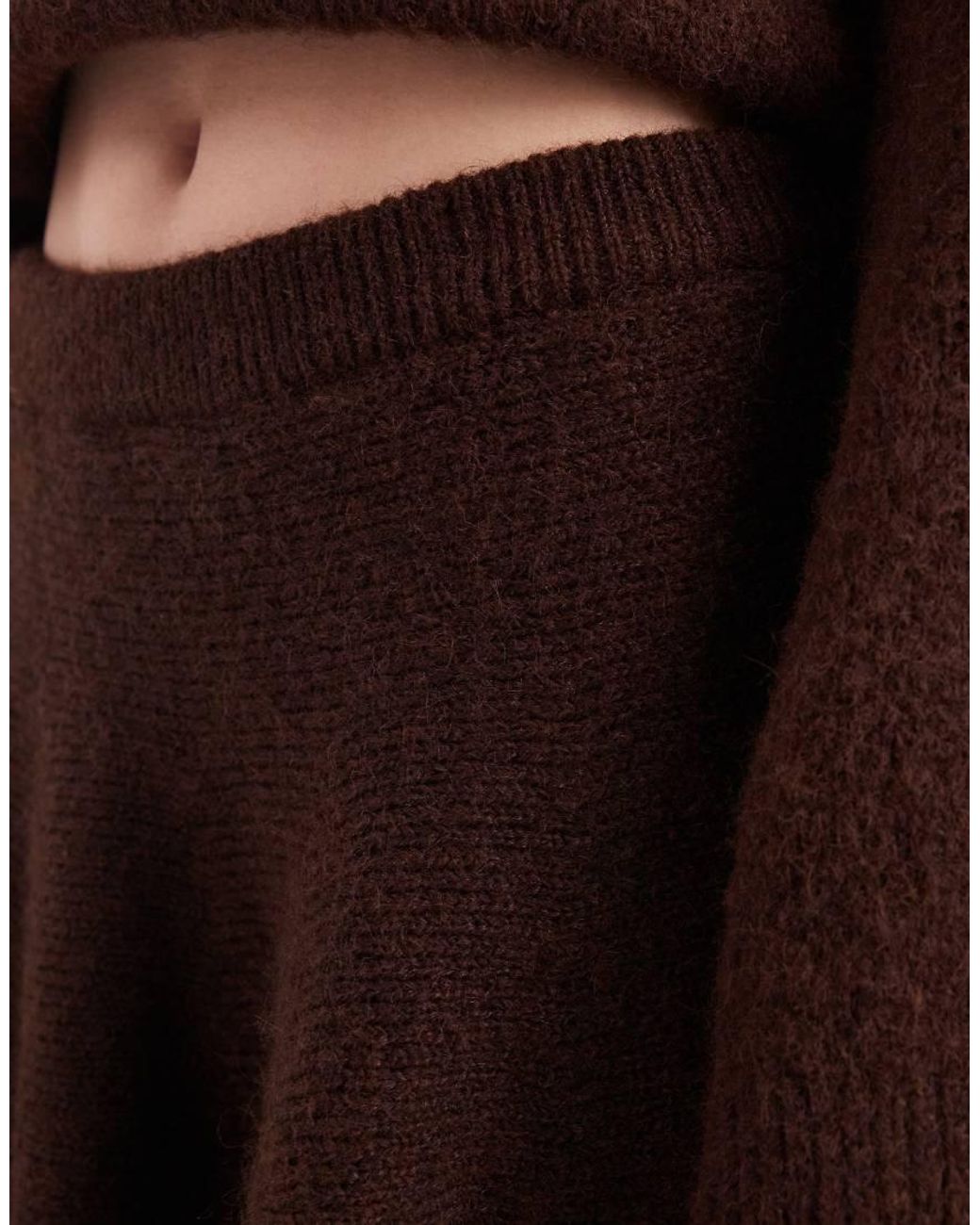 ASOS Brown Knitted Mini Skirt Co-Ord