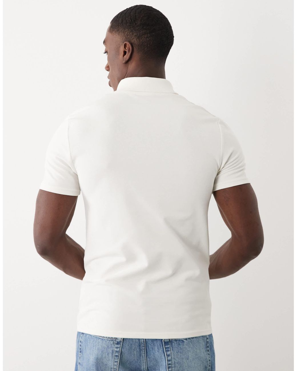 ASOS – körperbetontes basic-polohemd in Blue für Herren