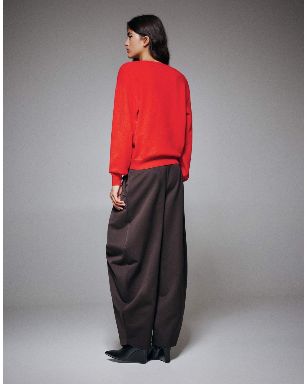 Pull&Bear Red Basic-pullover mit v-ausschnitt