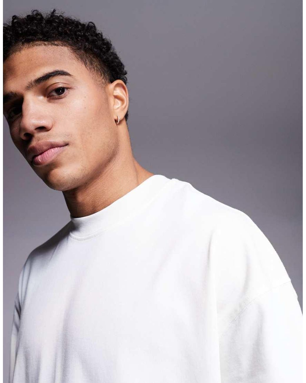 4505 White Icon Heavyweight Cotton Oversized T-shirt With Quick Dry Finish for men