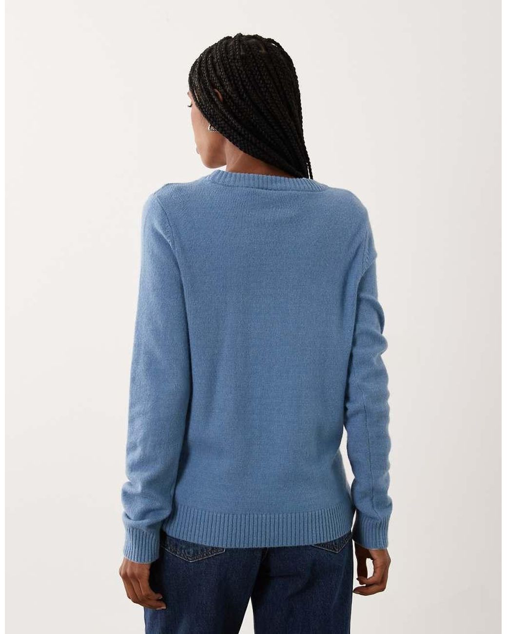 Vila Blue O-Neck Knitted Jumper