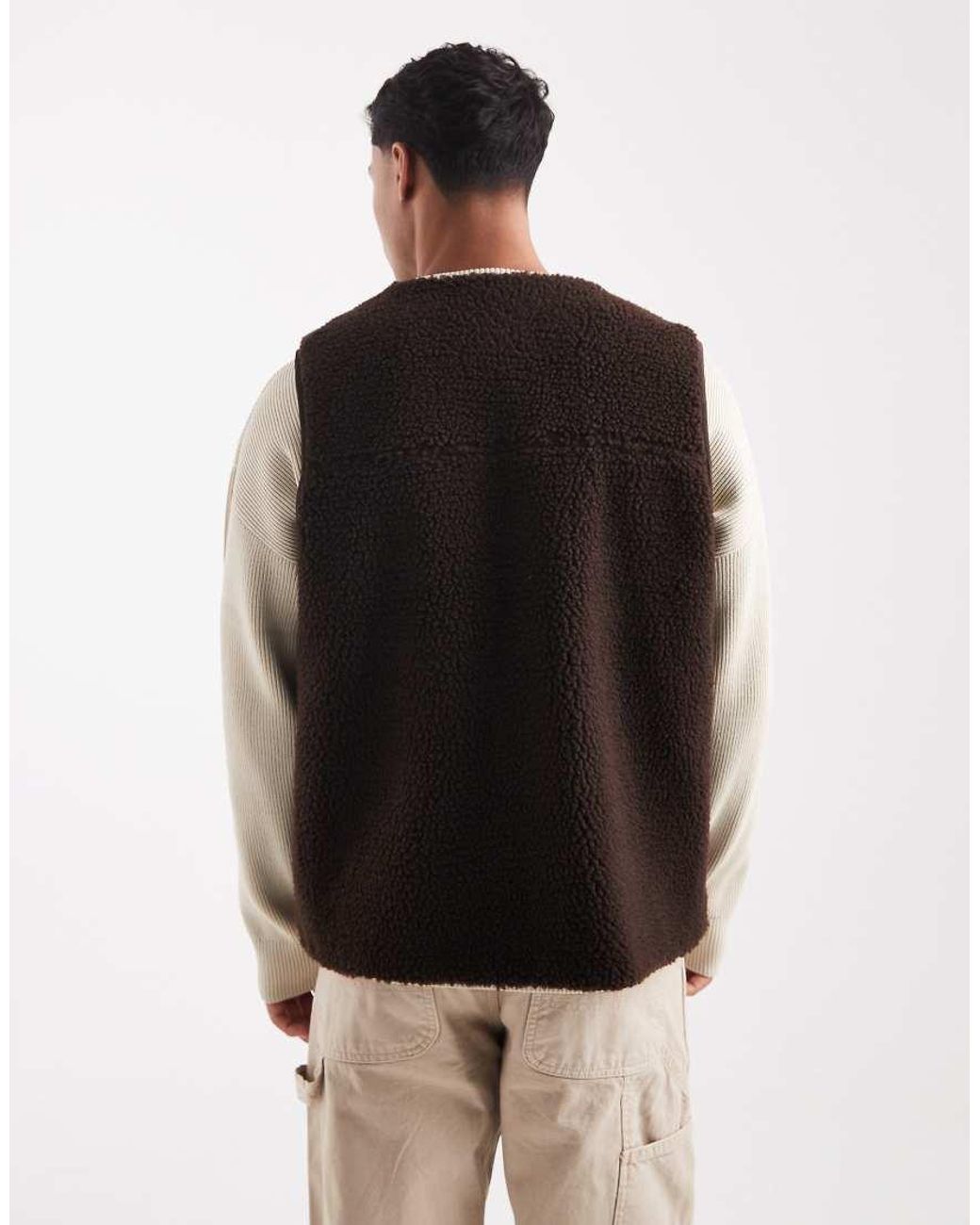 ASOS Brown Borg Utility Vest for men