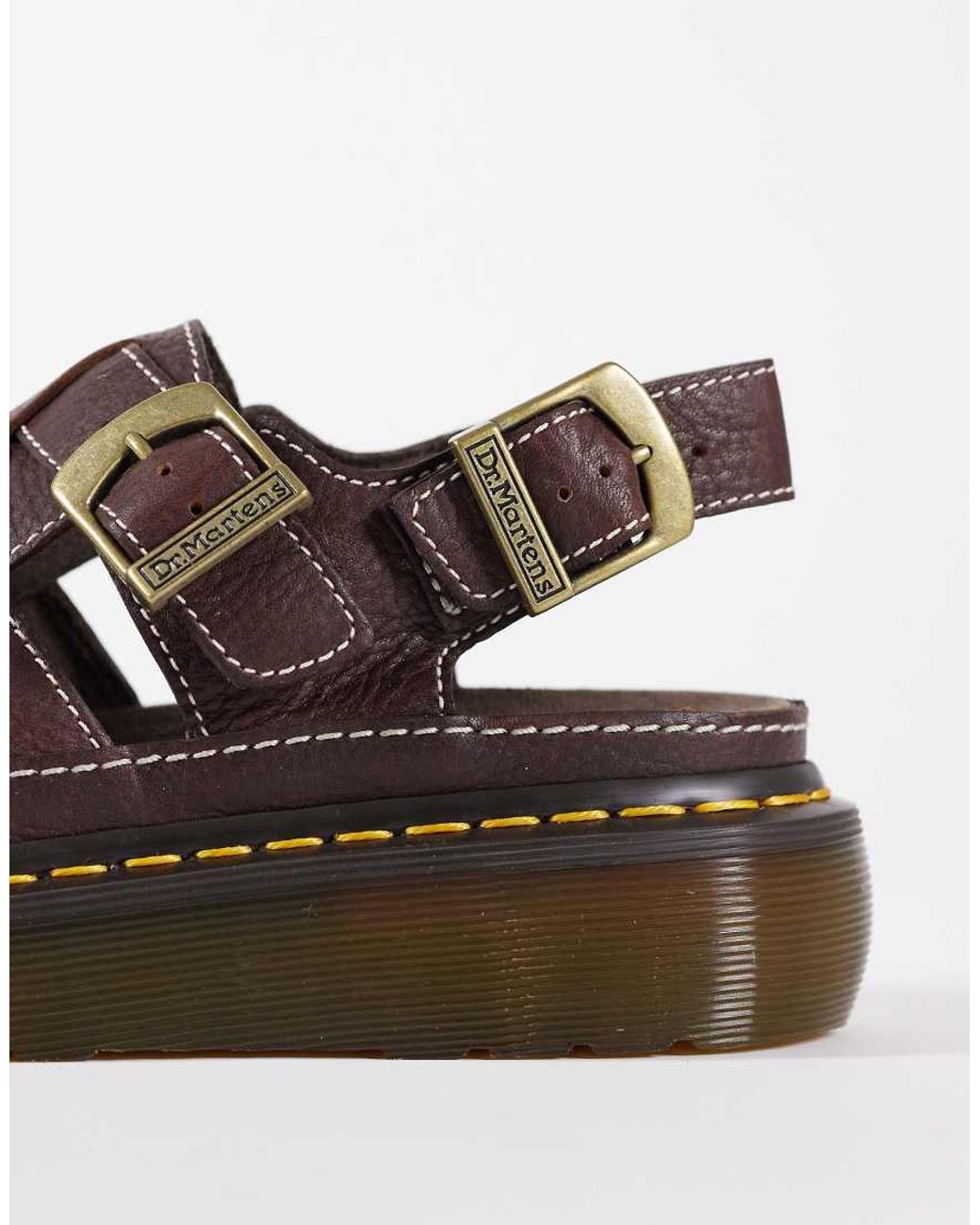 Dr. Martens Brown Wrenlie Floral Embossed Sandal