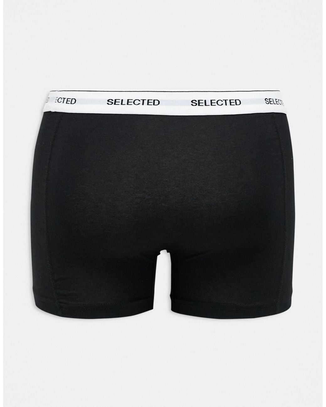 SELECTED Black 3 Pack Trunks for men