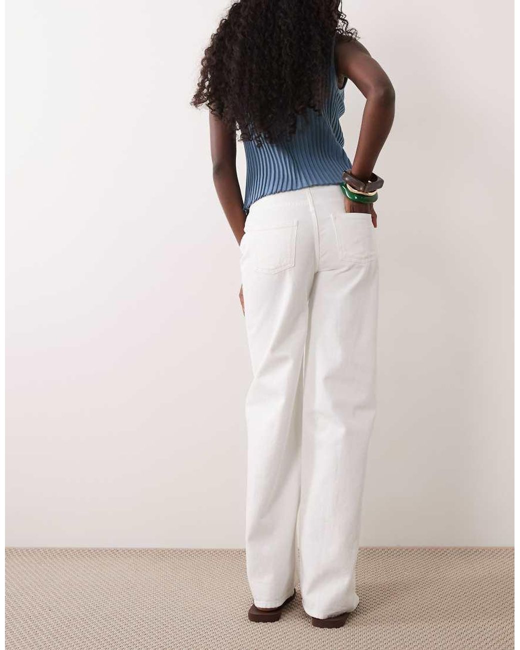 Mango White Teen Straight Leg Jeans
