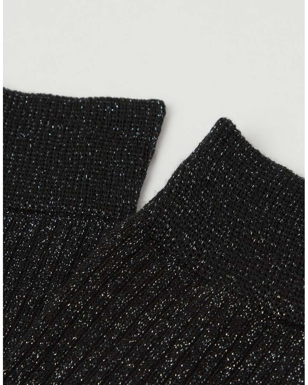 Calzedonia Black Long Ribbed Cotton Socks