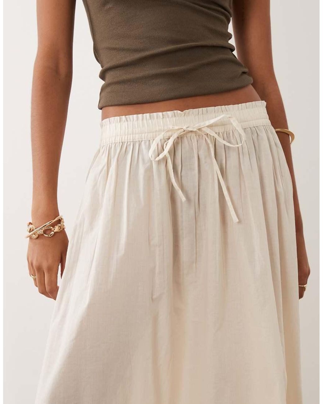 Jdy Natural Pleated Maxi Skirt