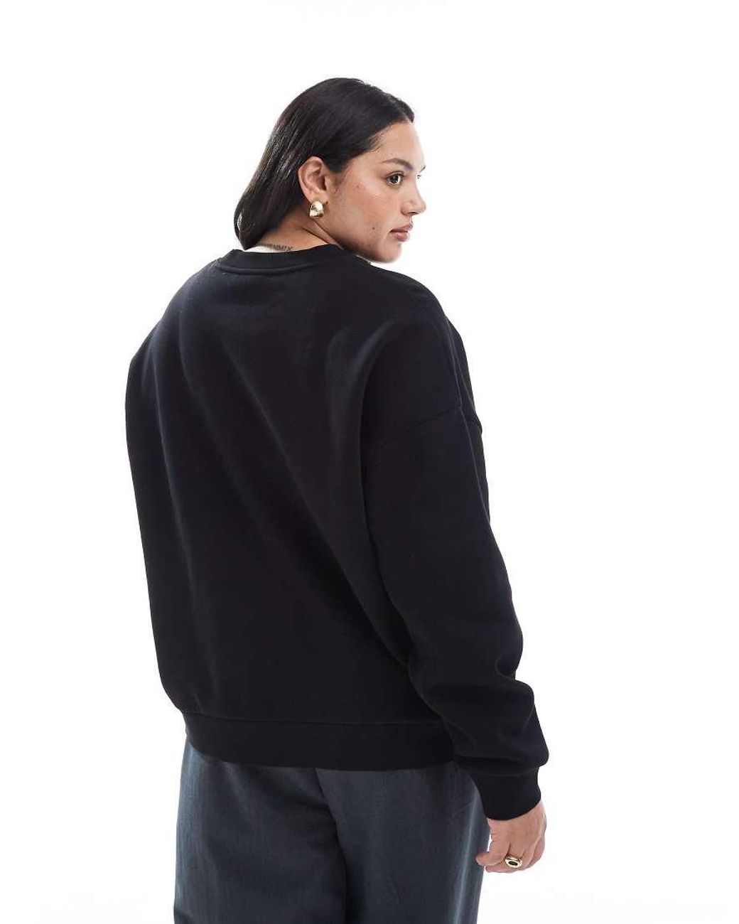 ASOS Black Asos Design Curve Ultimate Oversized Brushback Sweatshirt