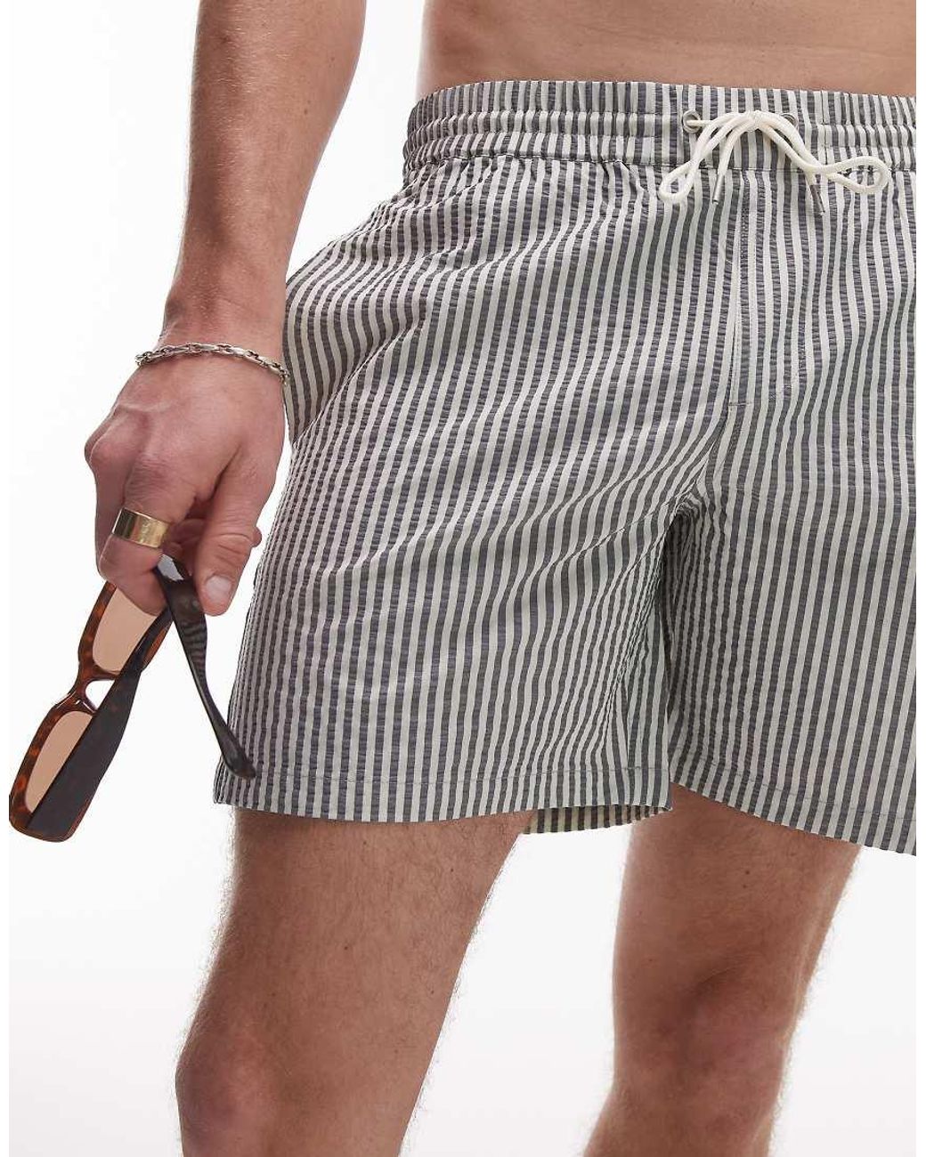 AllSaints White Warden Str Swimshort for men