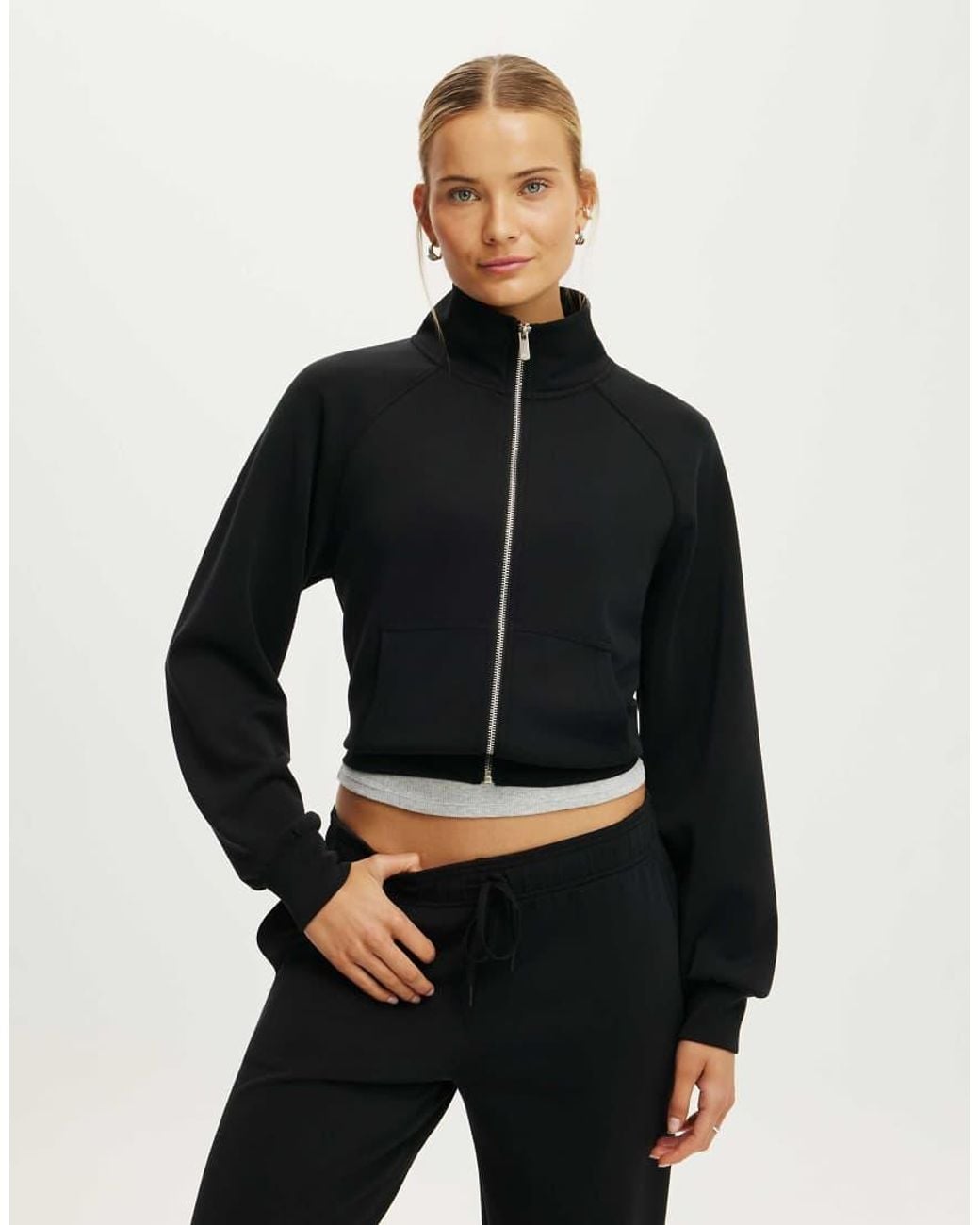 Cotton On Black Ultimate Soft Funnel Neck Jacket