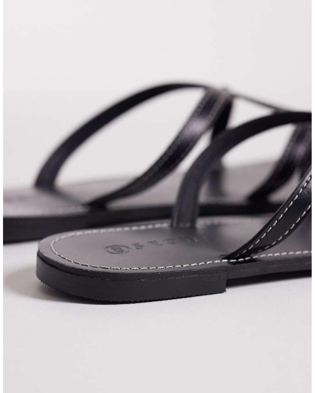 SEQWL Black Strappy Flat Sandals