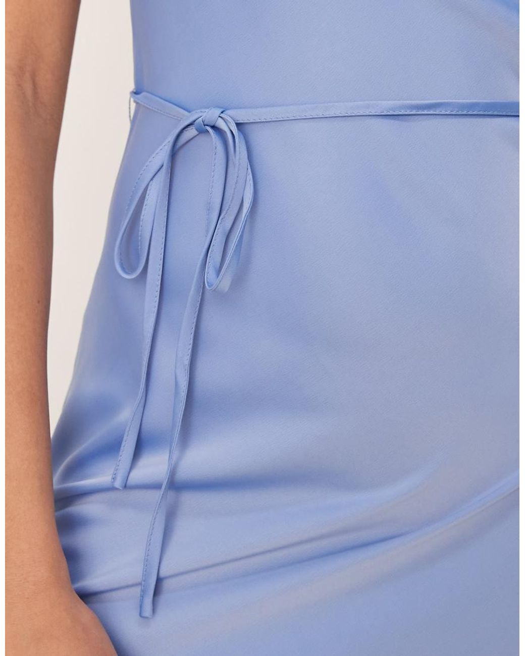 Y.A.S Blue Satin Cami Midi Dress