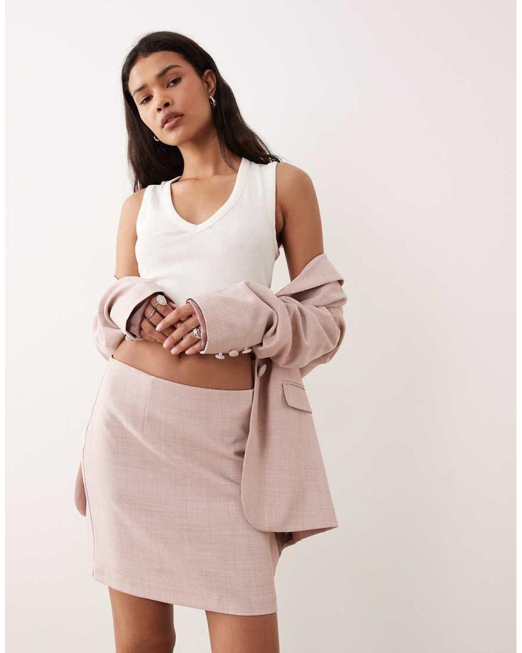 Miss Selfridge Pink Tailored Mini Skirt