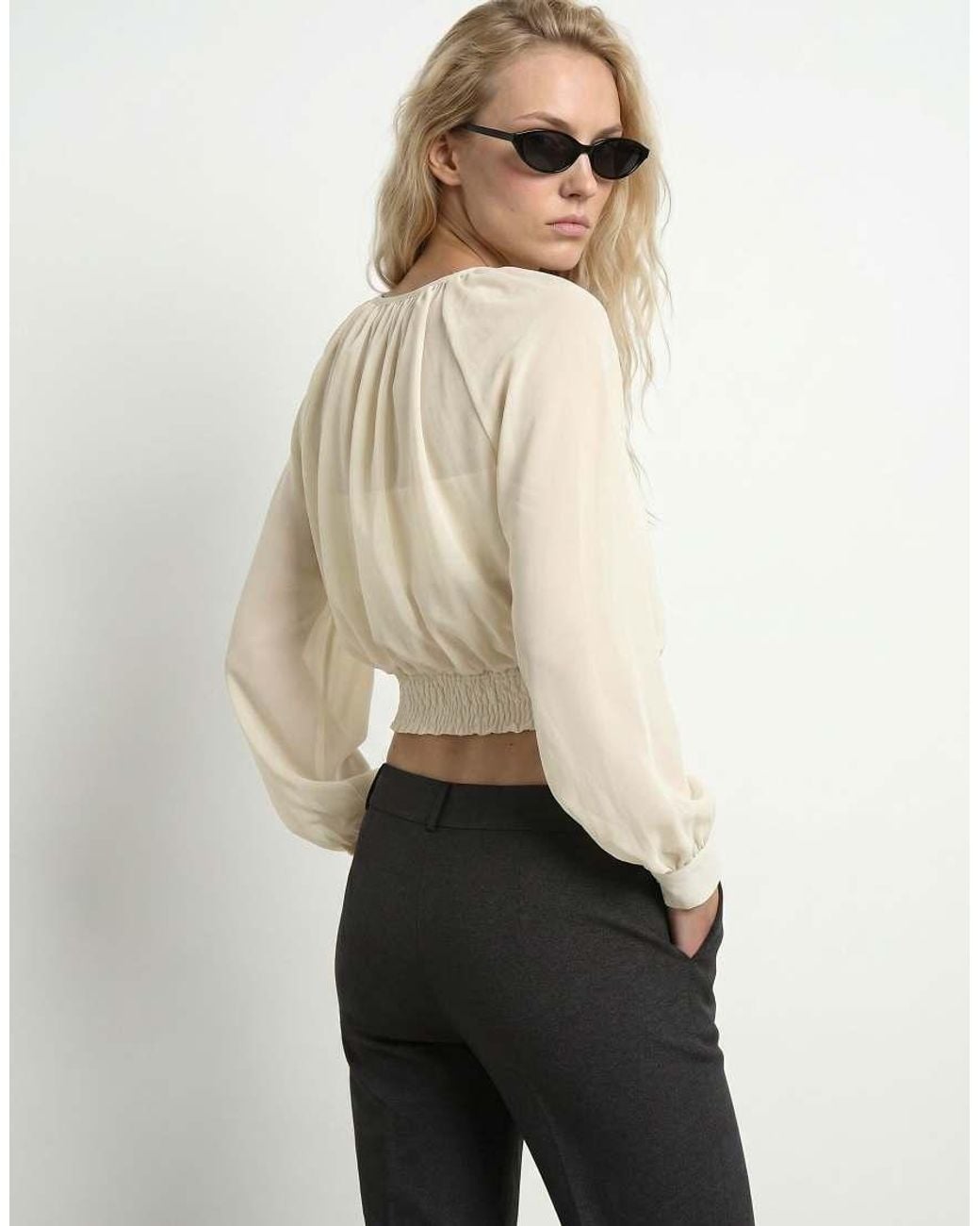 HYPEDROP White Long Sleeved Blouse