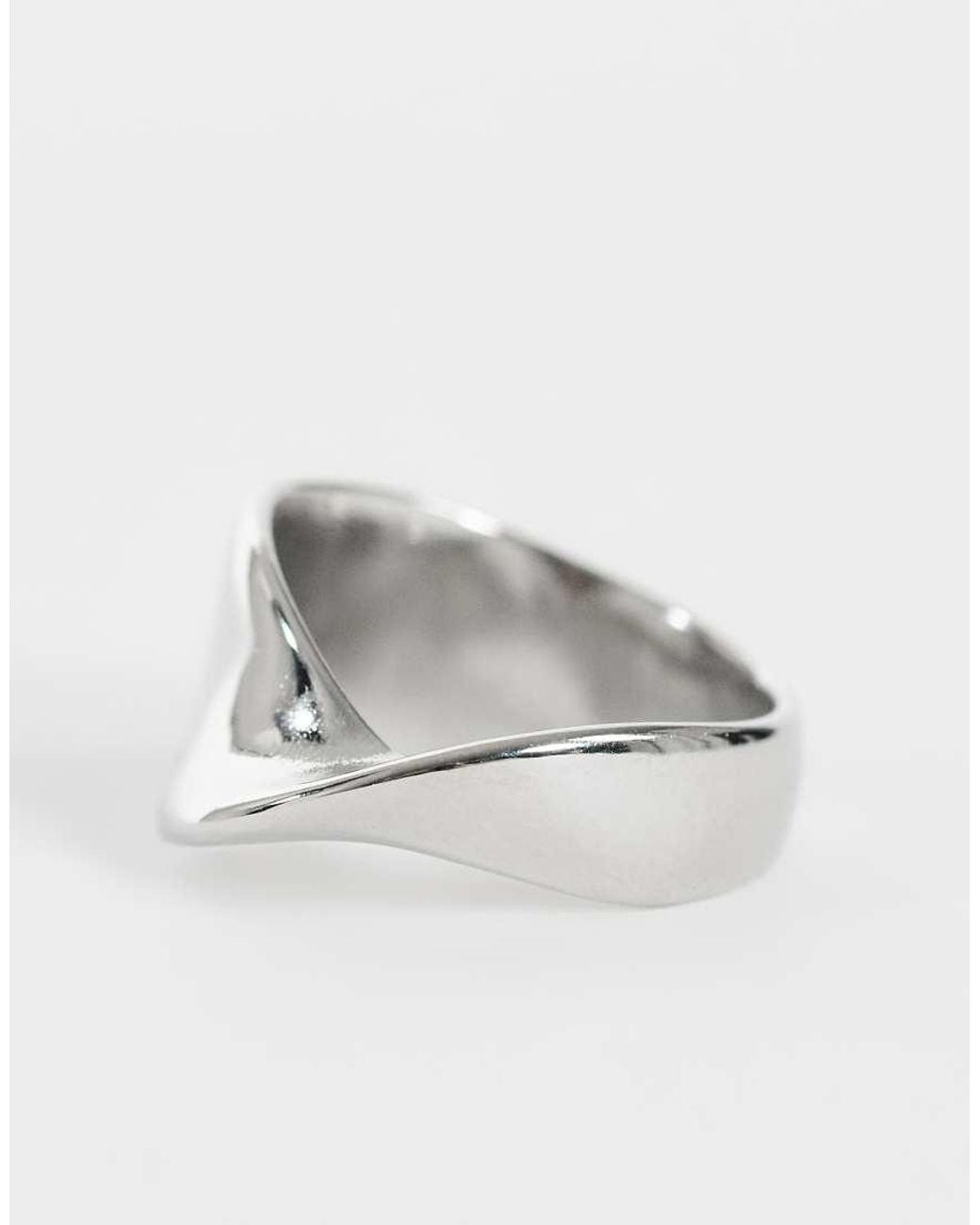 TOPSHOP White Rylee Waterproof Stainless Steel Twisted Ring