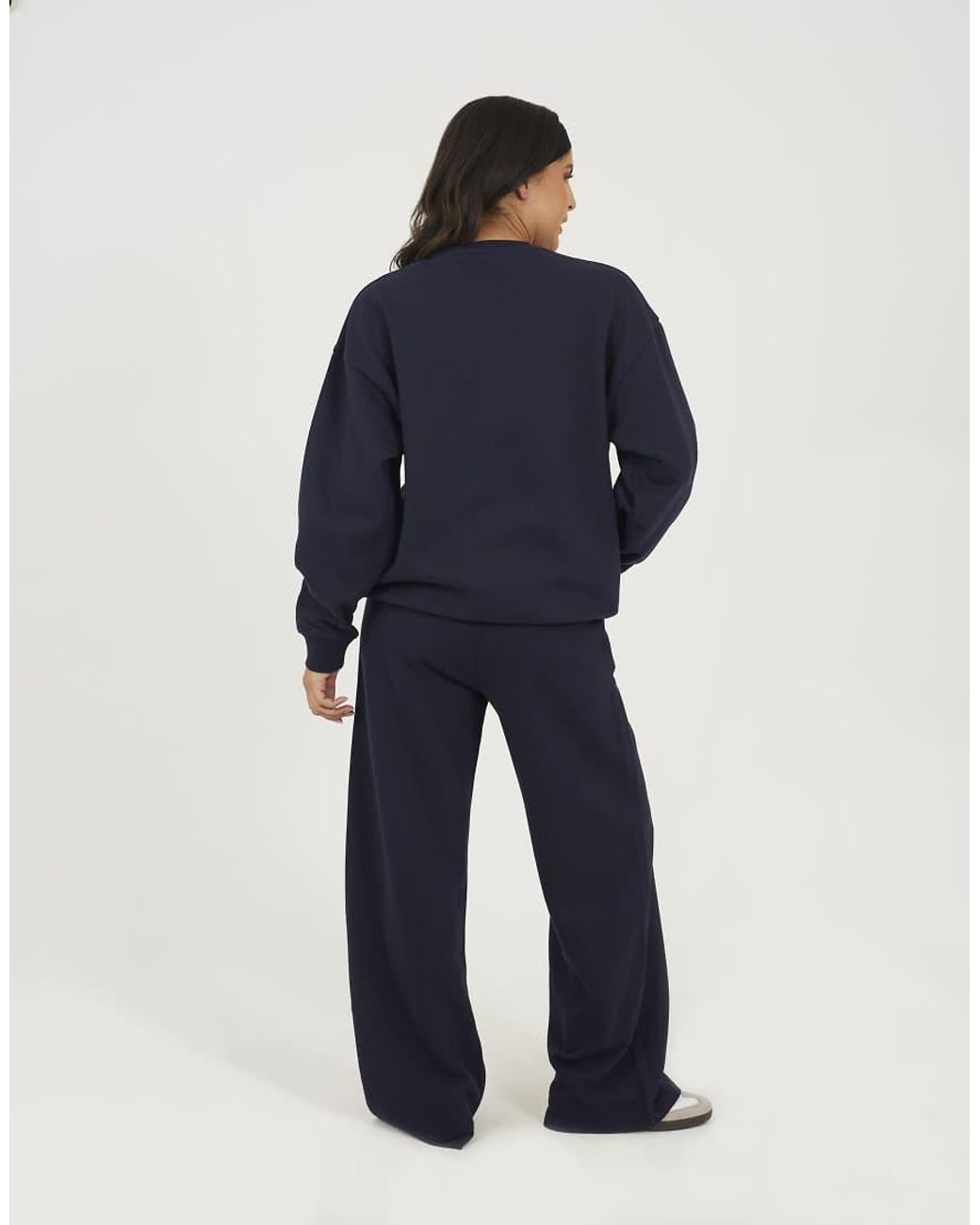 Brave Soul Blue Crew Neck Embroidered Sweatshirt