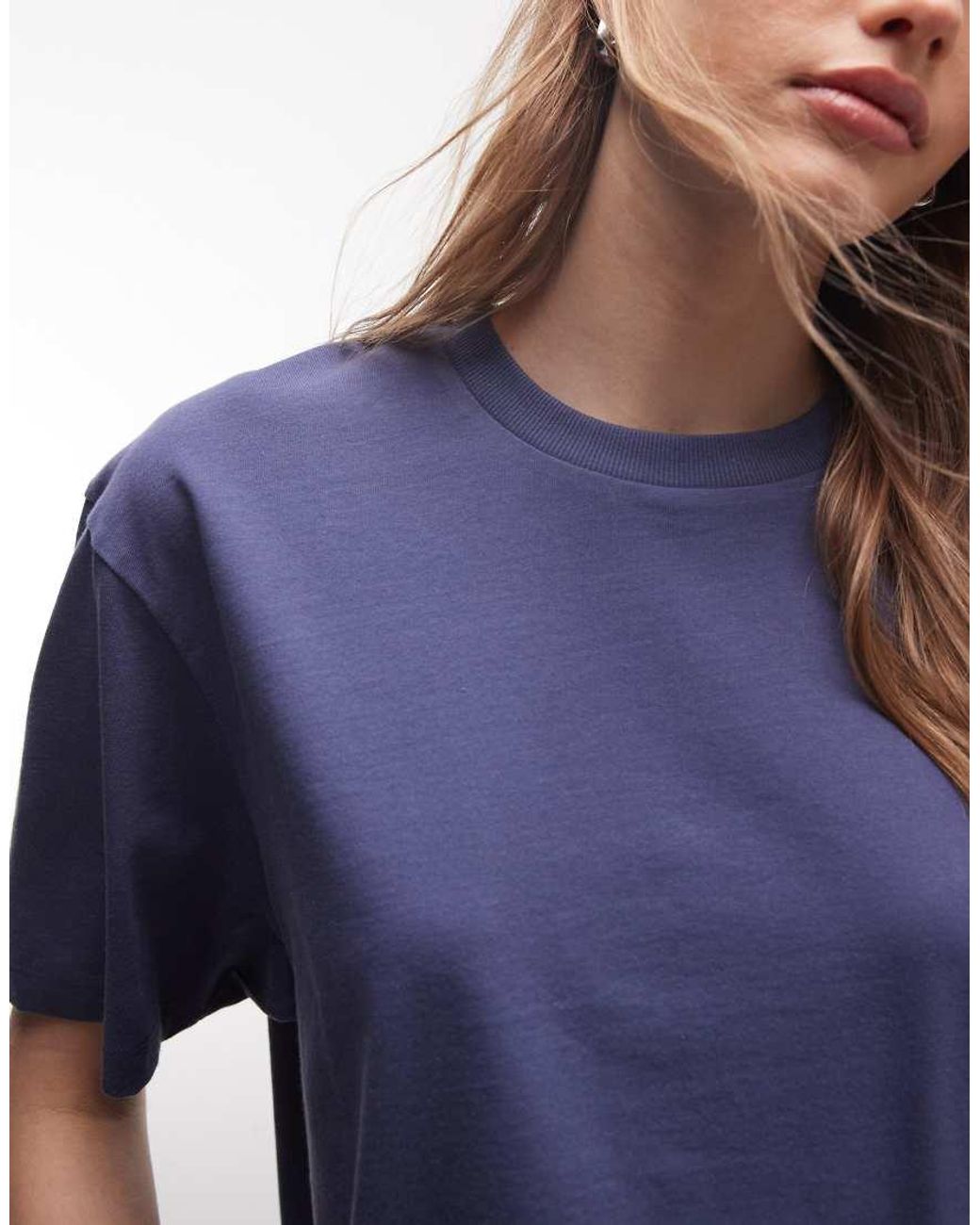 Collusion Blue Boxy Short Sleeve T-shirt