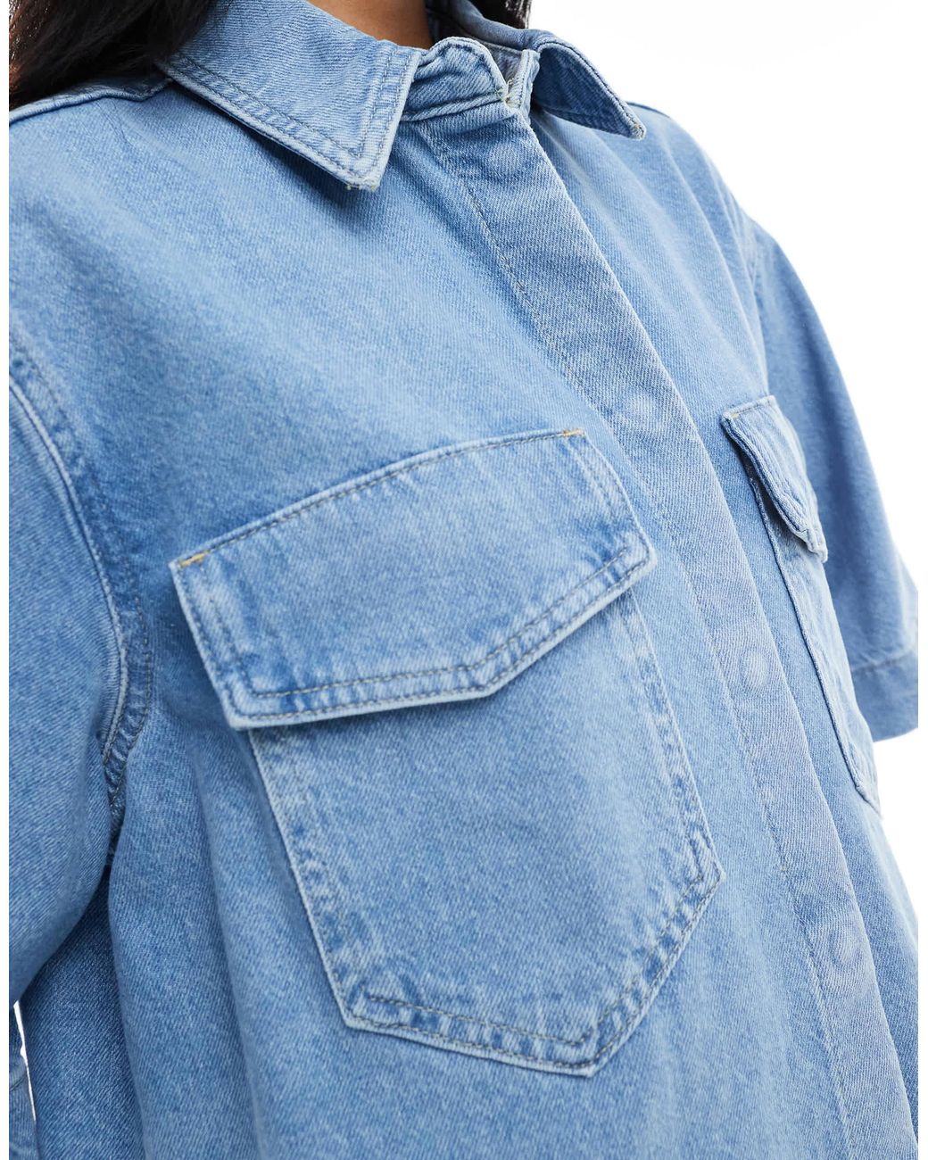 ONLY Blue – kurzärmliges oversize-hemd