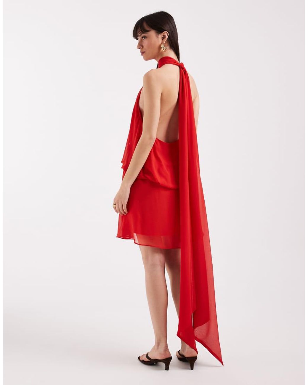 ASOS Red Halter Neck Mini Dress