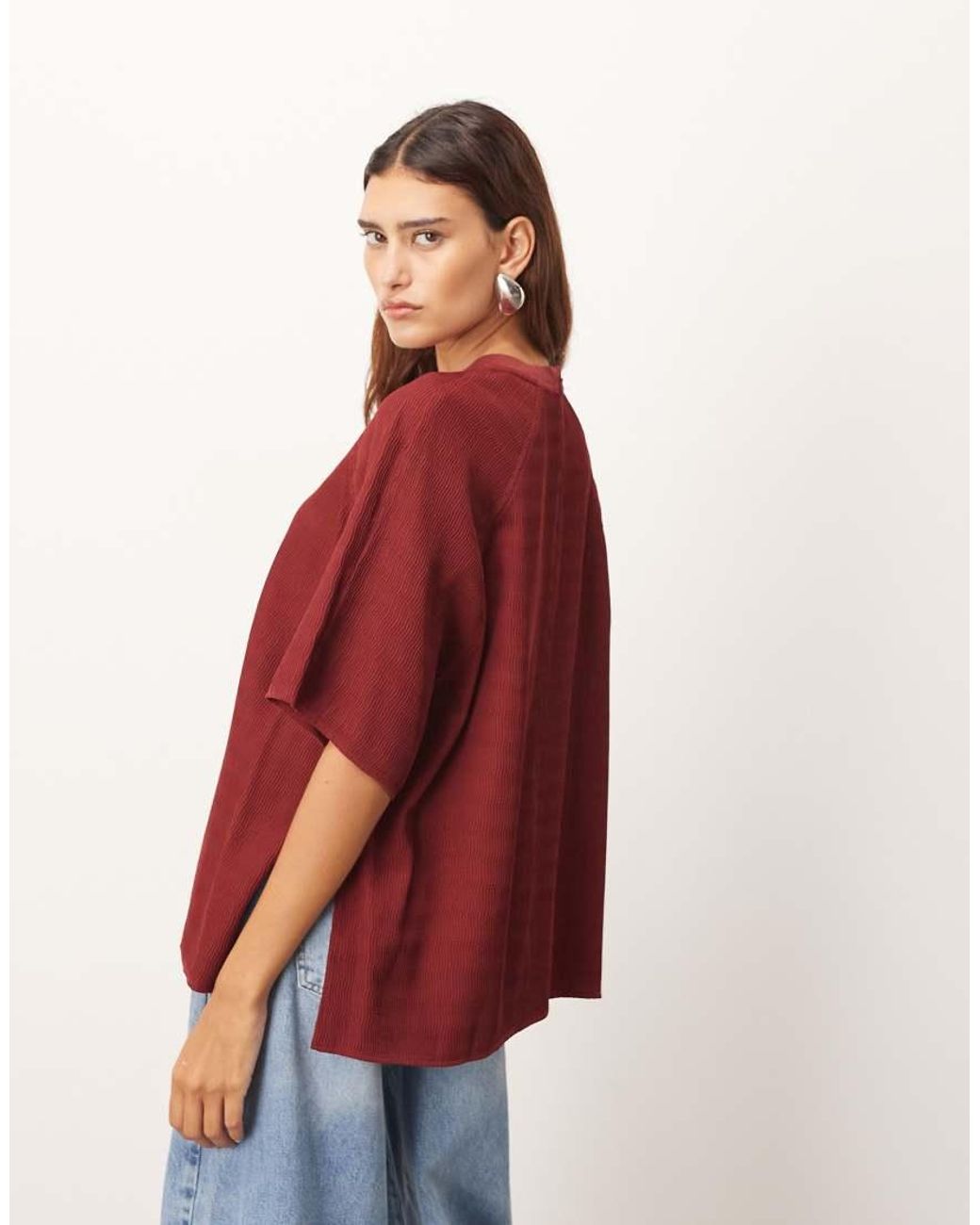 ARRANGE Red Hybrid Textu Raglan Tee
