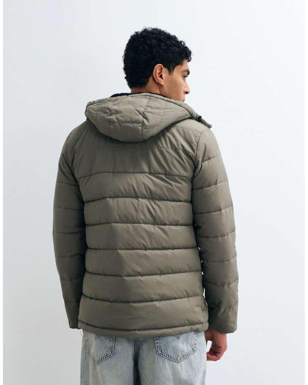 Regatta Gray Hooded Frankie Padded Quilted Jacket for men
