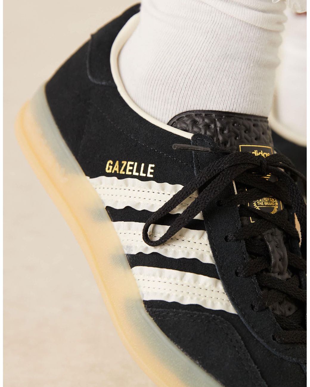 adidas Originals Gazelle Indoor Sneakers With Ruffle Detail in Natural ...