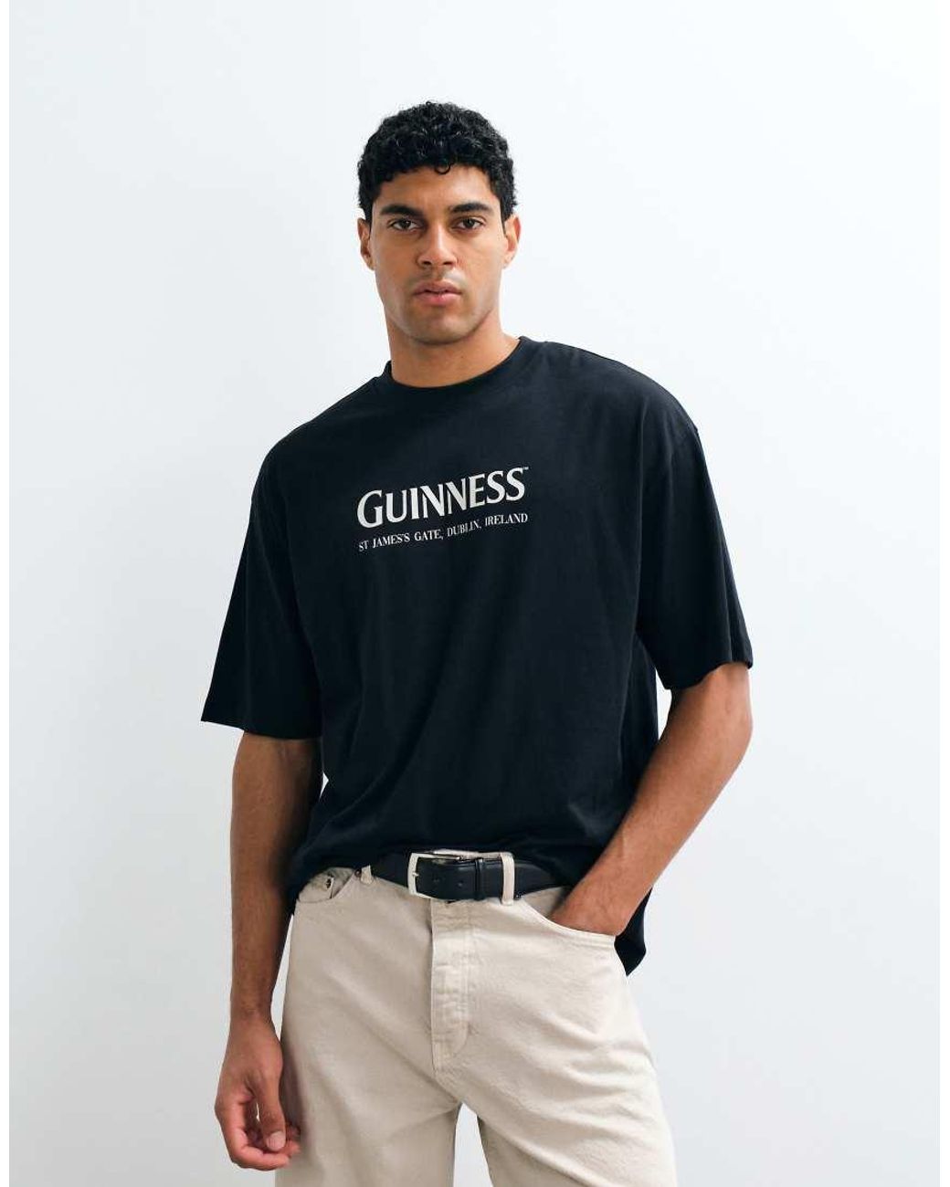 ASOS Blue Oversized Tee With Guinness Print for men