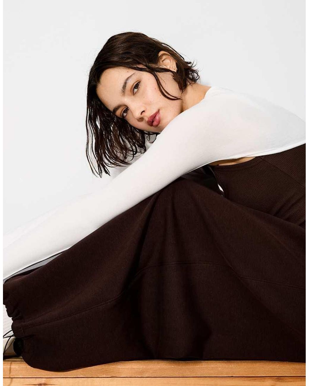Bershka White Long-Sleeved Bolero Jumper Jacket