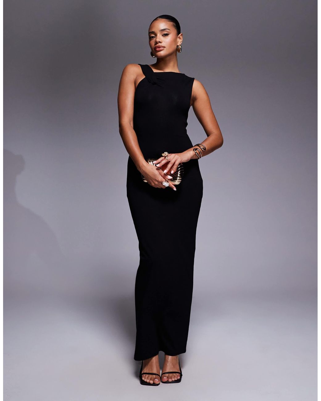 knee length dresses for ladies Twist Neck Satin Dress  Elie Tahari