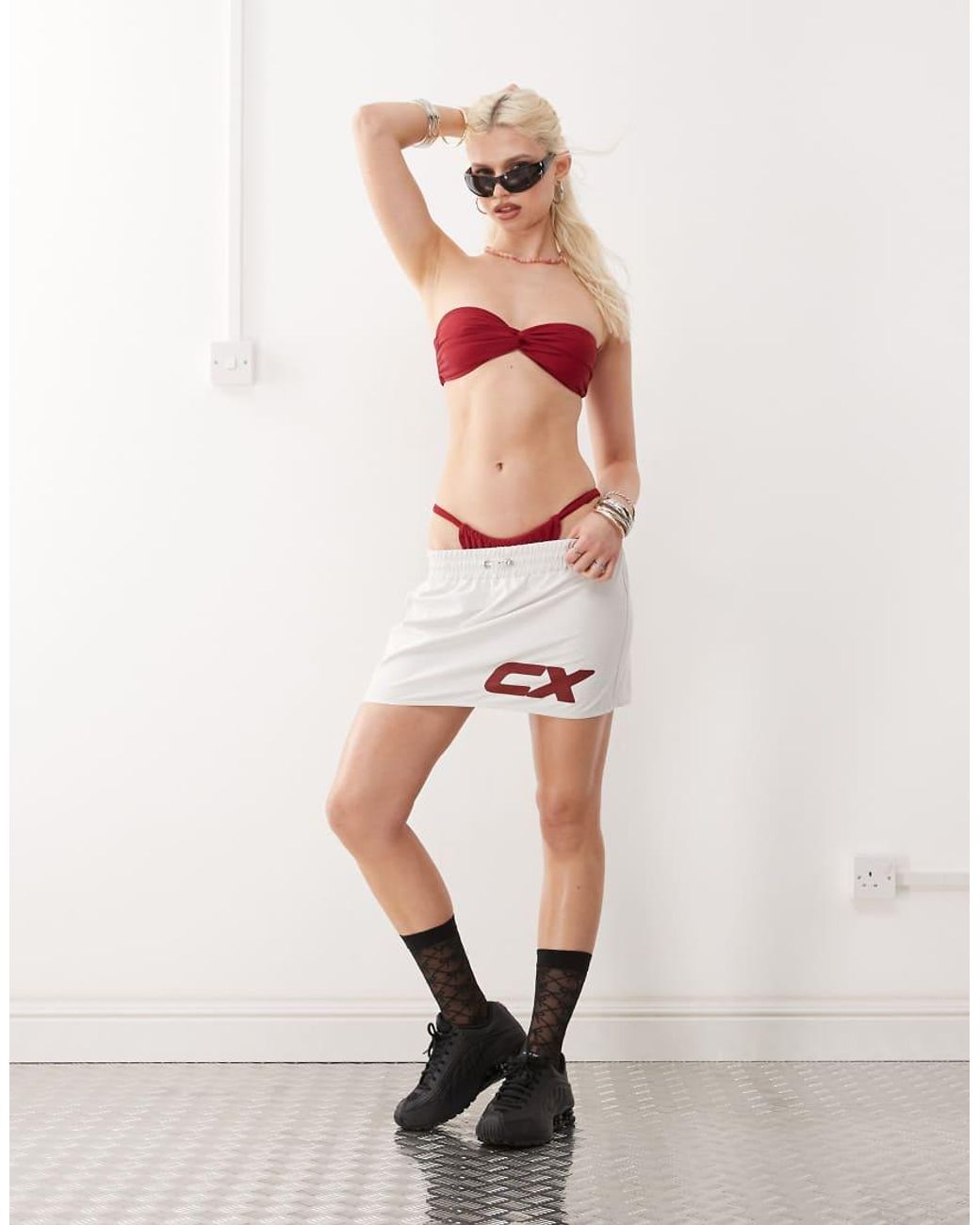 Collusion Orange Ruched Side Bikini Bottom Co Ord