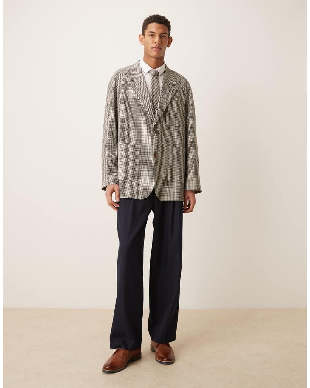 ASOS Gray Asos Deisgn Slouchy Raglan Blazer for men