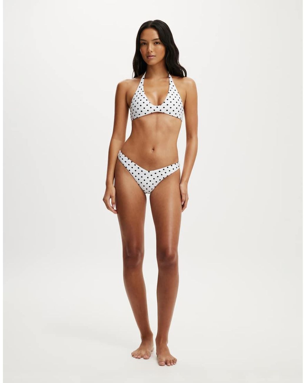Cotton On Brown Scoop Neck Halter Bikini Top