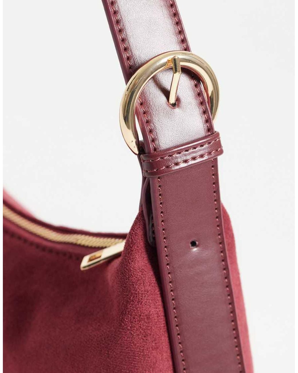 ASOS Red Faux Suede Clean 90's Shoulder Bag